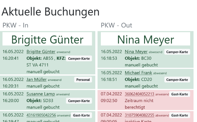 Screenshot der App CampAccess